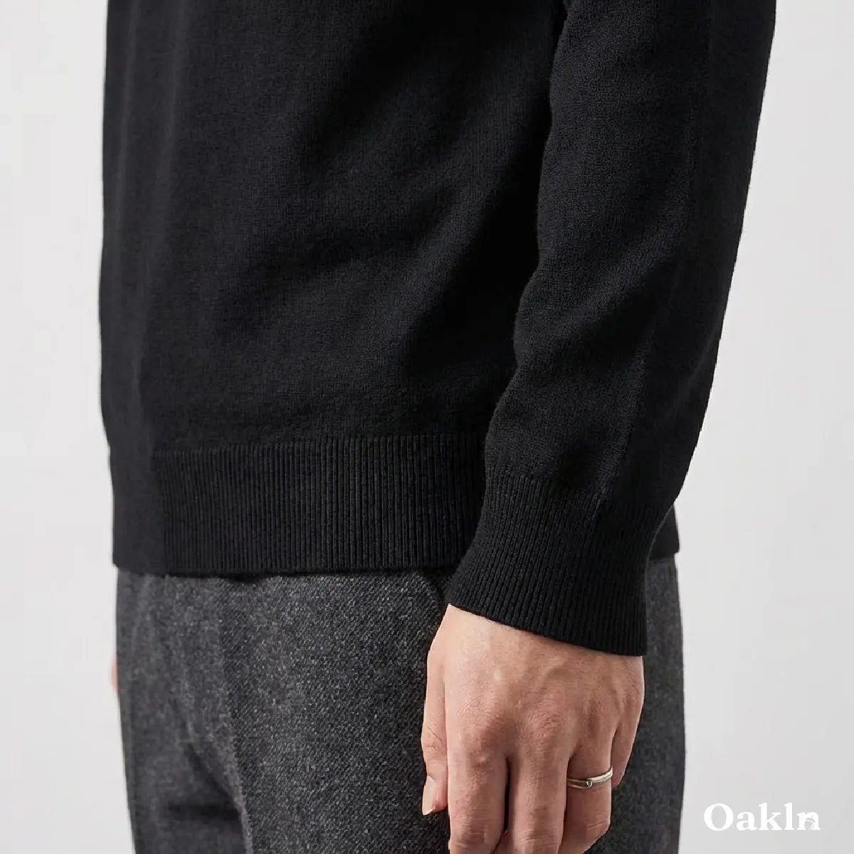 メンズ ハーフハイネック ニット 14ゲージ セーター 洗濯機洗いOK 綿混 きめ細かな平織り ゆったり 体型カバー  春秋冬向け