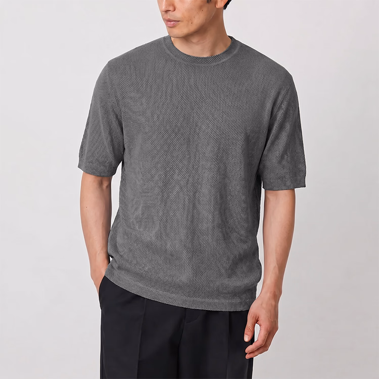 80G冷感素材　吸汗速乾　高いストレッチ性　肌離れがよい半袖Tシャツ