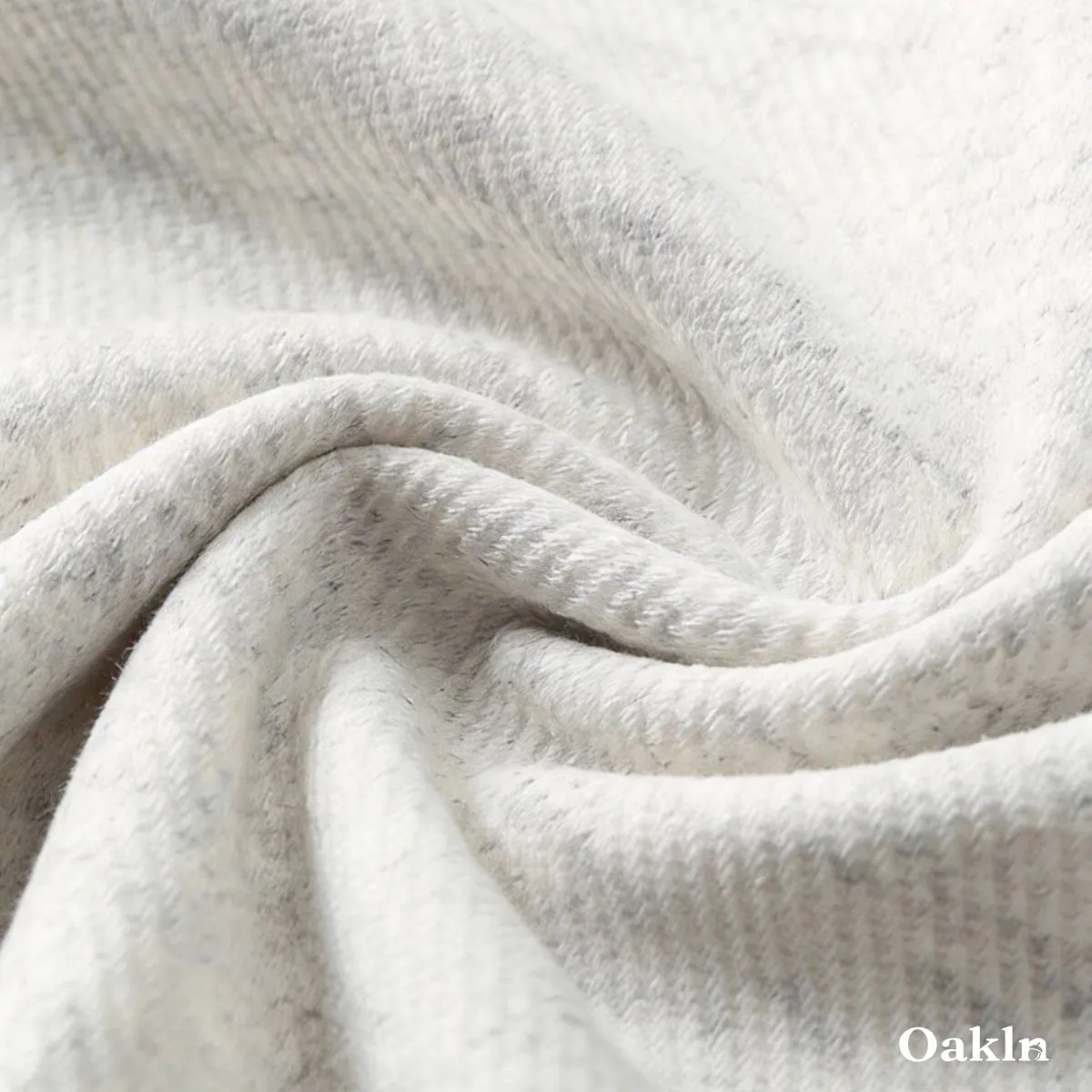 ヘンリーネック長袖Tシャツ 厚手仕様 ツイル コットン混 ドロップショルダー-Oakln