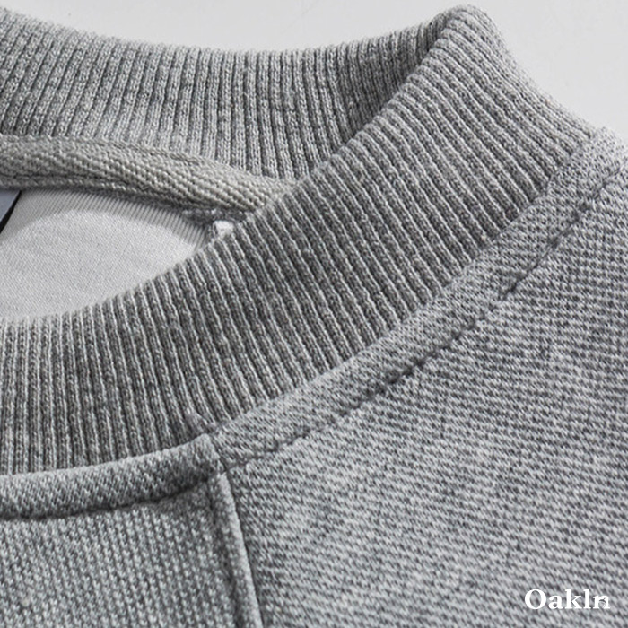 アウトドア風ワンポイント刺繍　裏起毛 クルーネックスウェット