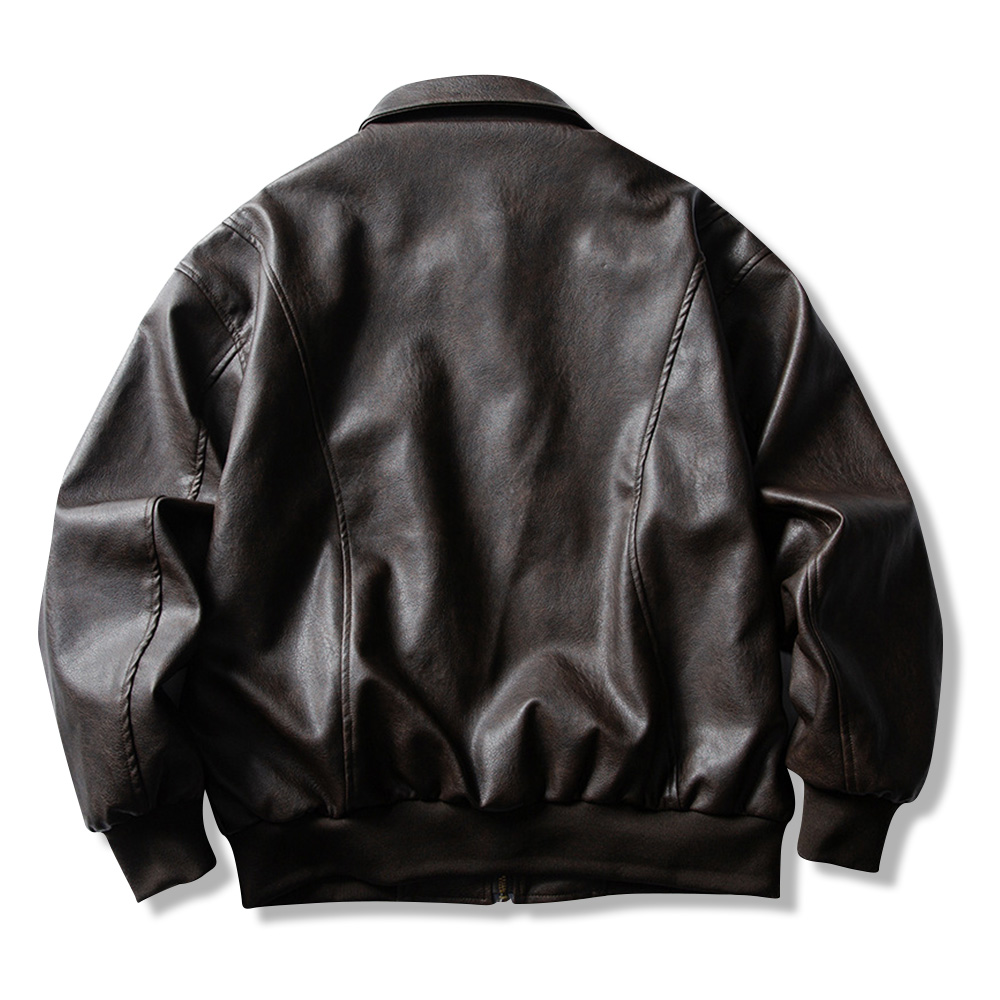 アメリカンヴィンテージ　 エコレザーライダースジャケット-oakln