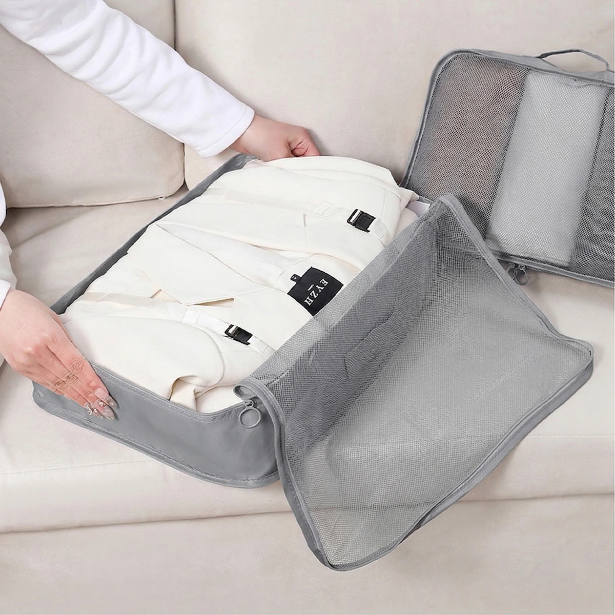 モジュール式ナイロン収納ポーチ　荷物をすっきり整理