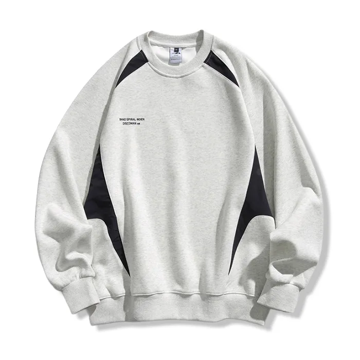 配色 切り替え スウェット メンズ スウェット ラグランスリーブ スポーティ ゆったり 体型カバー アメリカンヴィンテージ 春秋冬-Oakln