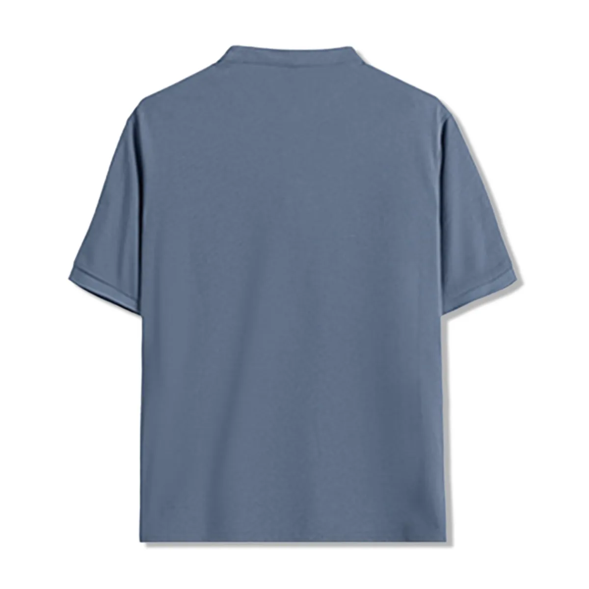 高混率コットンヘンリーネック半袖 ハリ感 通気性 ビジネスカジュアルスタイル-Oakln