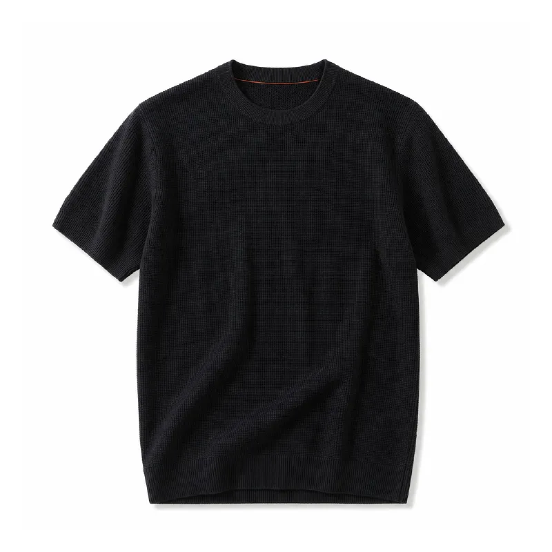 表面感のある冷感ニットTシャツ お手入れしやすくシワになりにくい