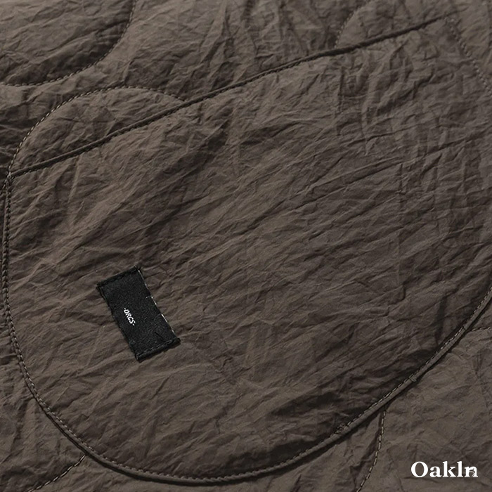 撥水＆シワ感素材 ひょうたんキルティング ハーフボタン ベースボールカラープルオーバー-oakln