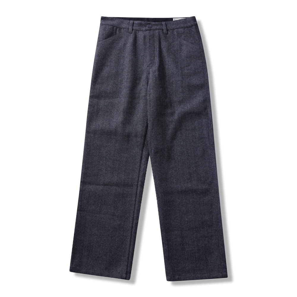 ヴィンテージカジュアル　 ヘリンボーン柄ウールスラックス-oakln