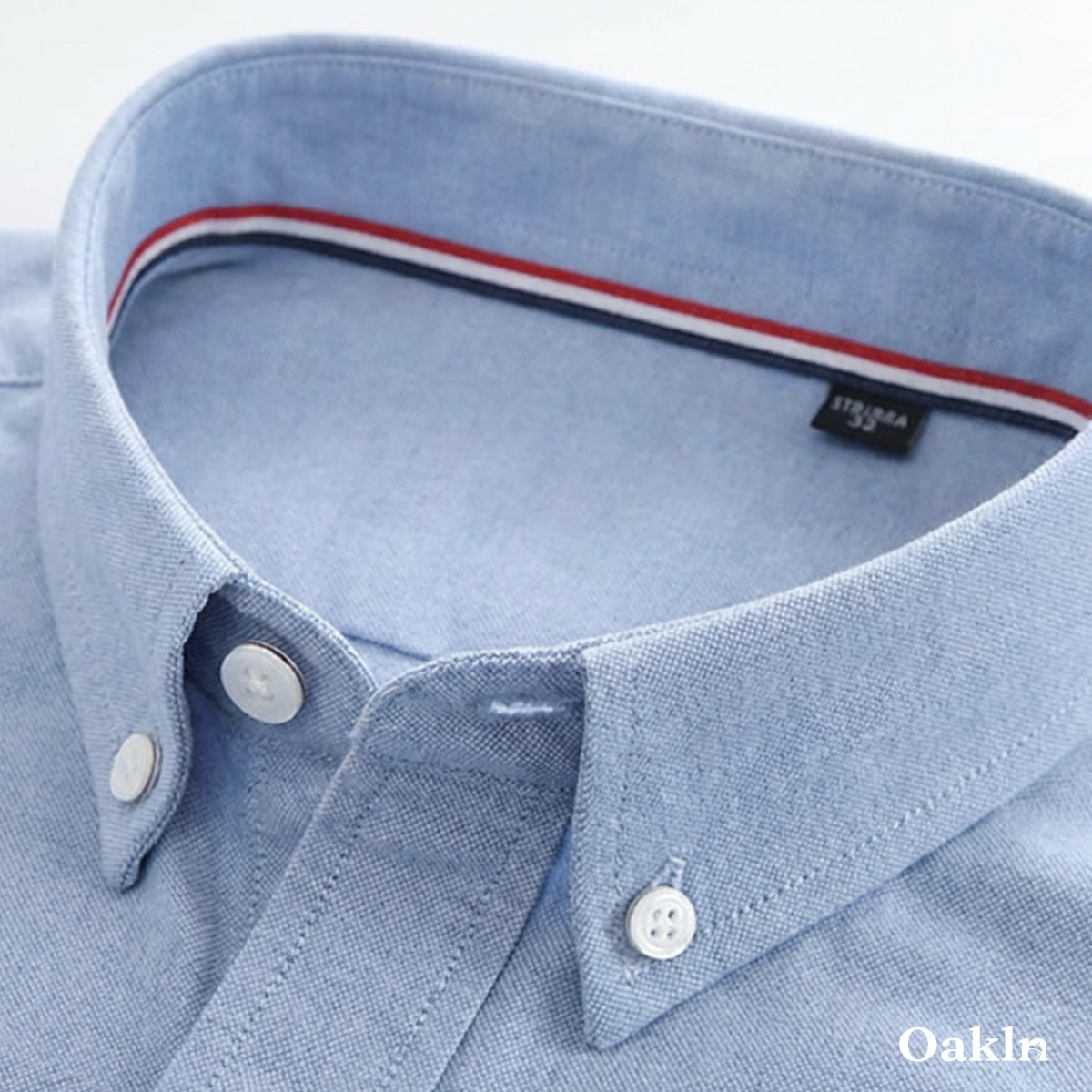 コットン100％ 超長綿 両面起毛 オックスフォード長袖シャツ-Oakln