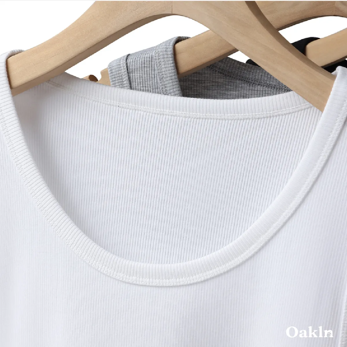 インナー用 リブストレッチタンクトップ 厚手コットン-Oakln