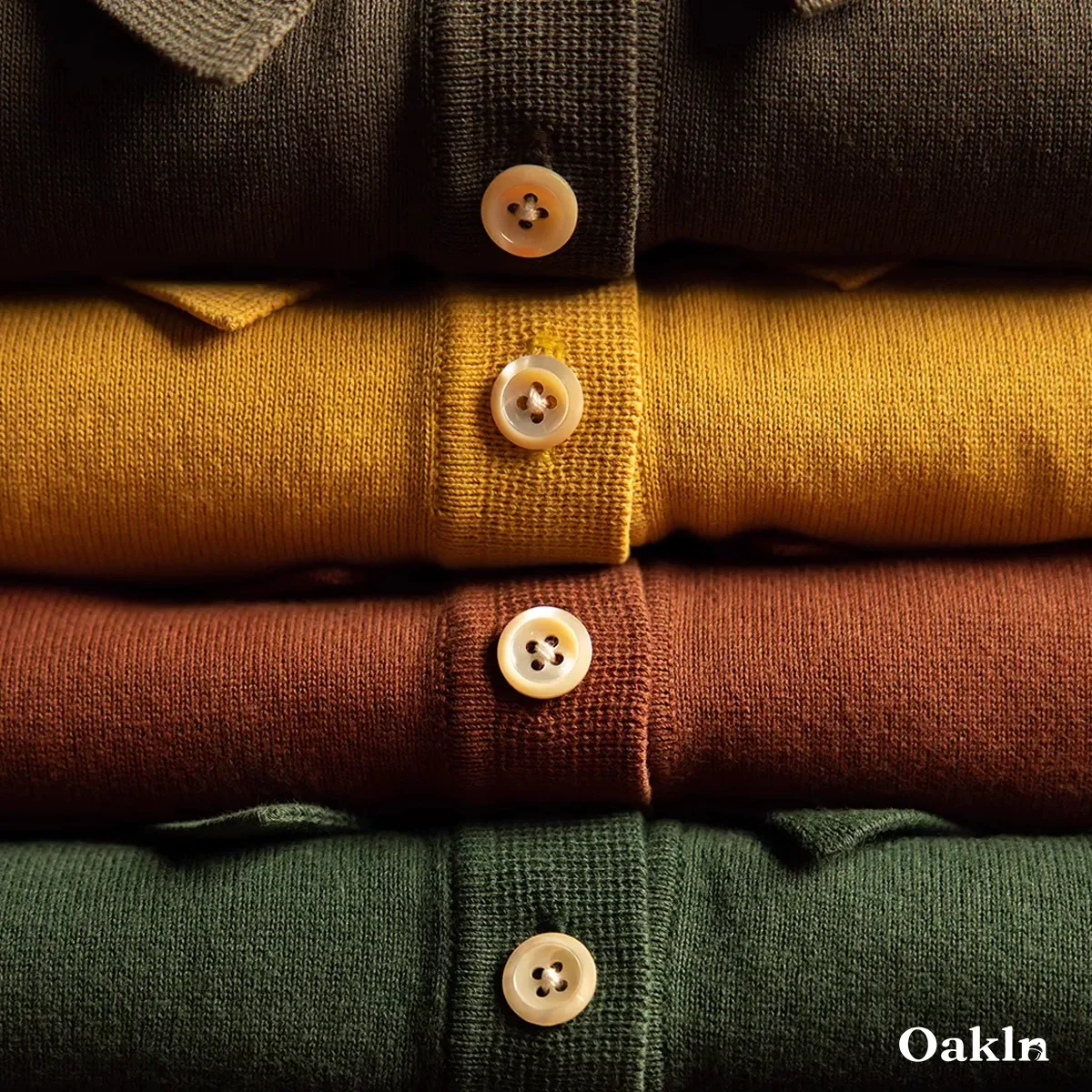 アイロン不要 レトロニットポロシャツ ラグランスリーブ さらりと快適で肌にまとわりつかない-Oakln