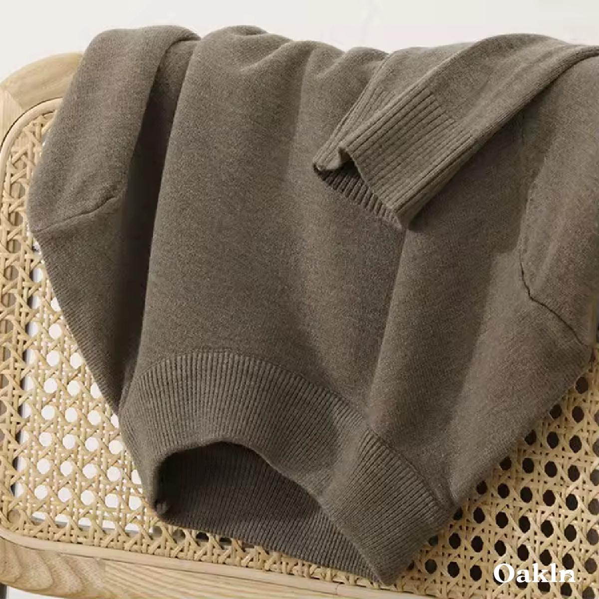 メンズ ハーフハイネック ニット 14ゲージ セーター 洗濯機洗いOK 綿混 きめ細かな平織り ゆったり 体型カバー  春秋冬向け