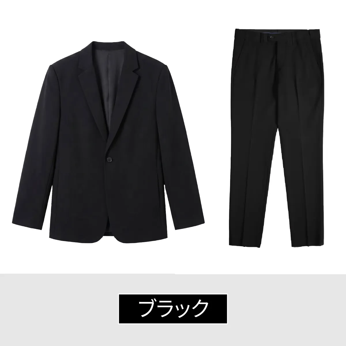 なめらかな落ち感で肌離れがよく、微ストレッチ性とハリ感のあるビジネススーツセットアップ