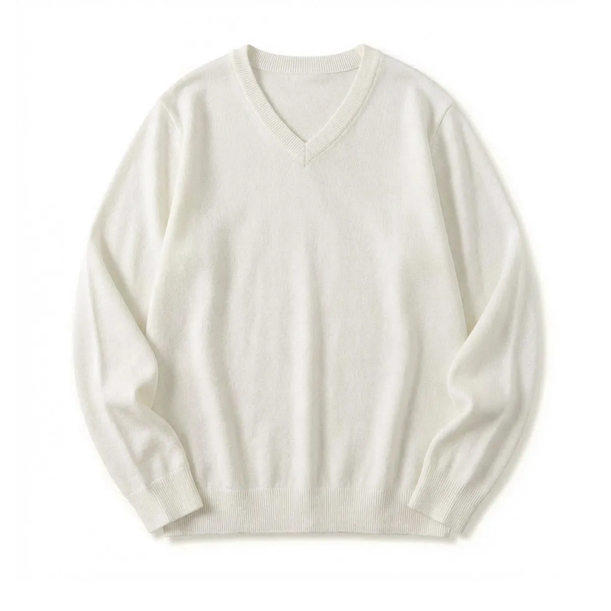 高密度 細ゲージ Vネックニット セーター ビジネスカジュアル 洗濯機洗い可能-Oakln