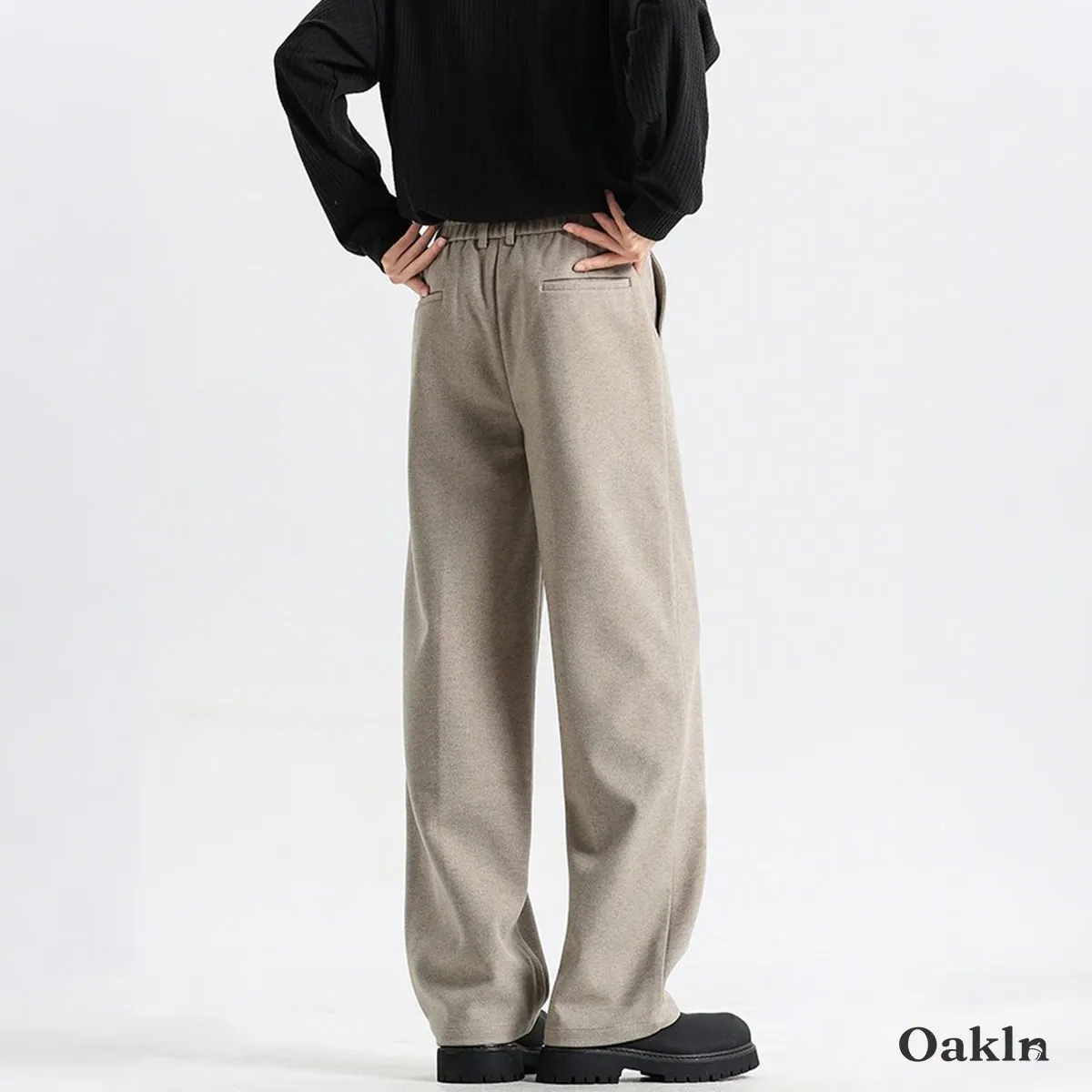  シングルプリーツ ワイドテーパード スラックス ラシャタッチ素材  落ち感  ストレッチ