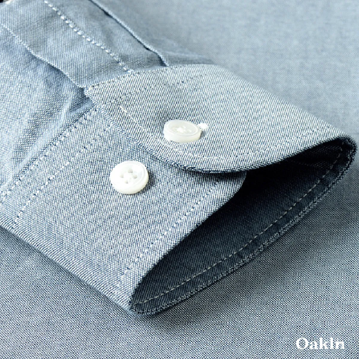 ボタンダウン　コットンリヨセル混　イージーケアオックスフォードシャツ-Oakln