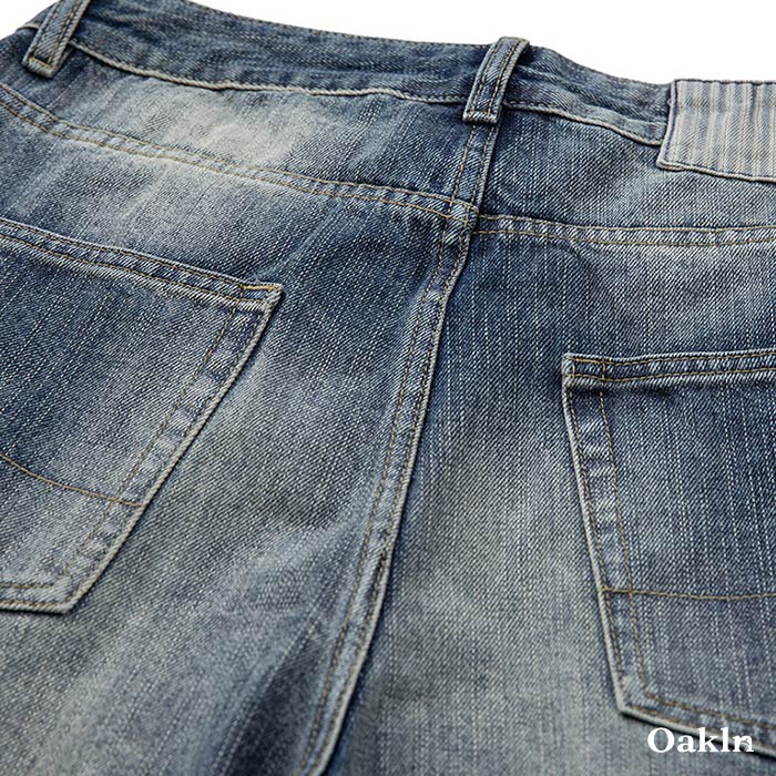 ターコイズ「Concho」ボタン付き ヘビーウェイトストレートデニム