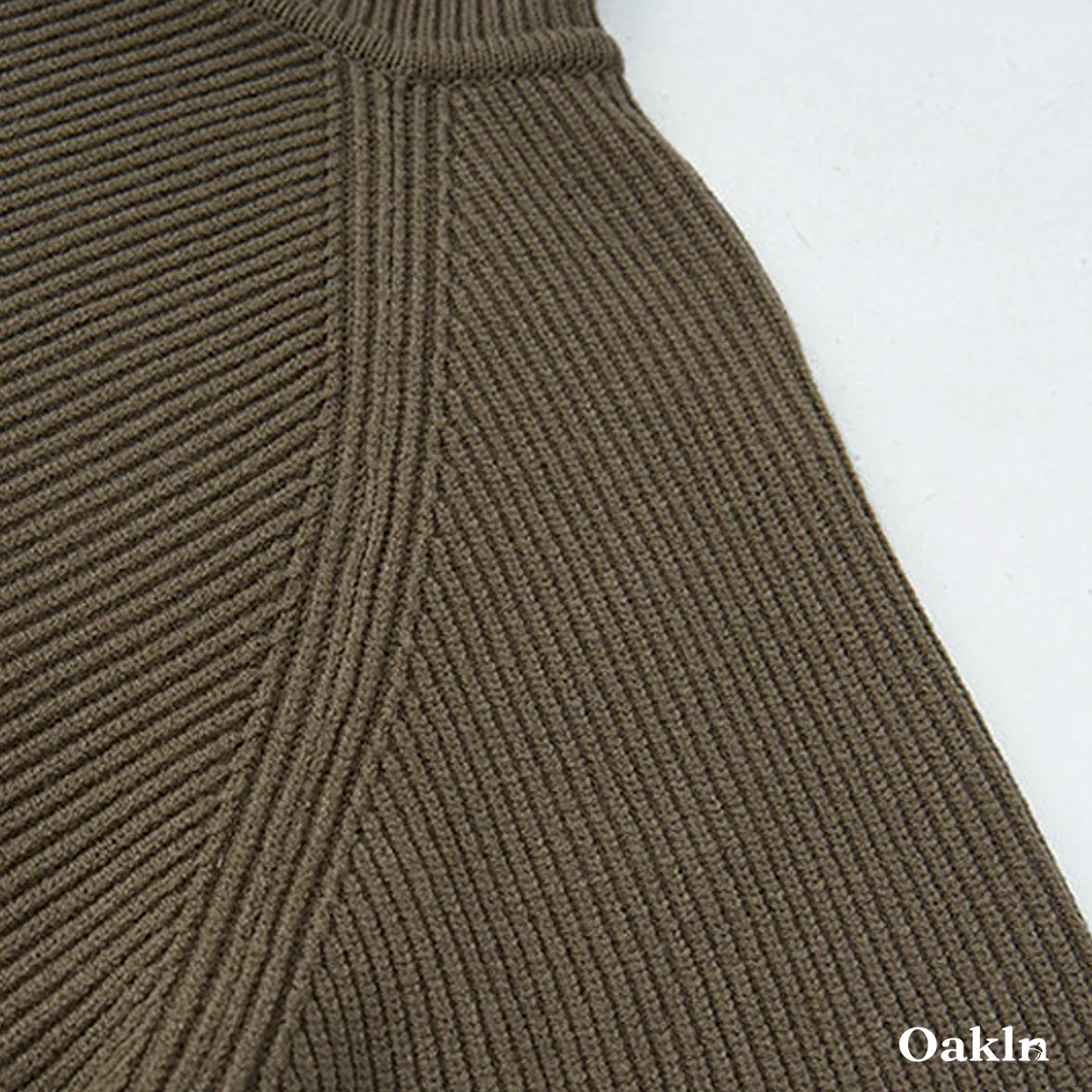 ドライバーズニット ダブルジップ ウール混 畦編み スタンドカラー