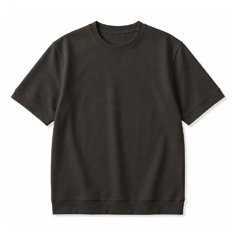 ヘビーウェイト接触冷感素材無地Tシャツメンズ　抗菌防臭加工ハリ感のあるシルエット