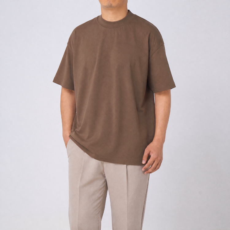 汗をかいても肌にまとわりつきにくい  270gヘビーウェイトコットンTシャツ  ゆったりシルエット  ドロップショルダー  五分袖