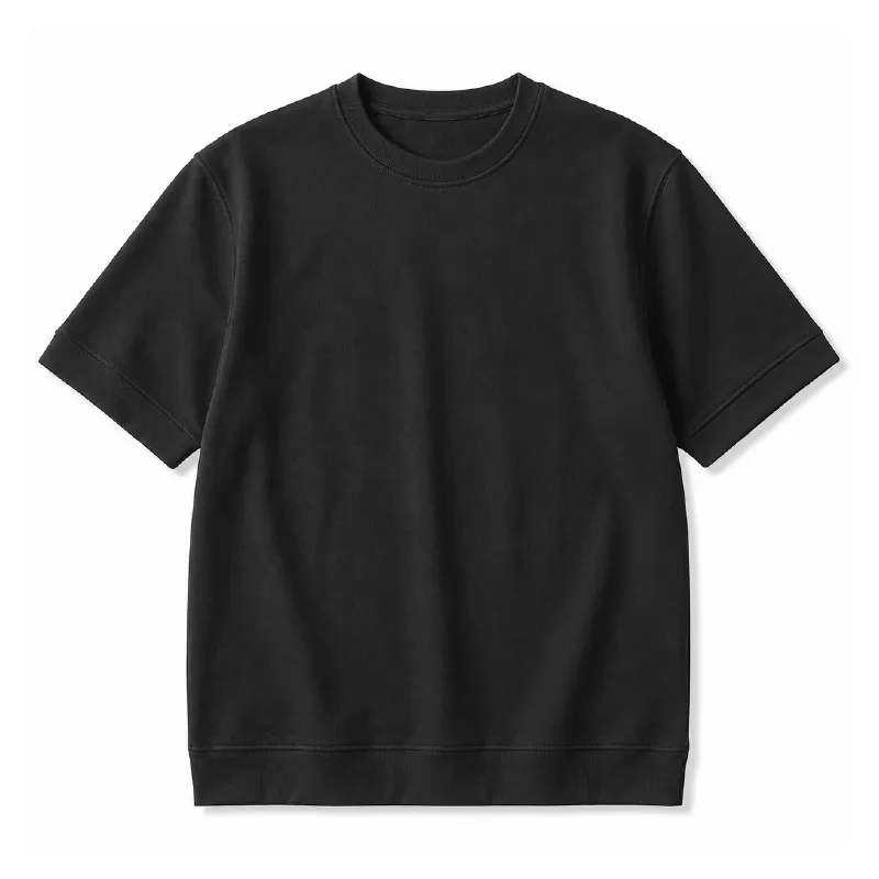ヘビーウェイト接触冷感素材無地Tシャツメンズ　抗菌防臭加工ハリ感のあるシルエット