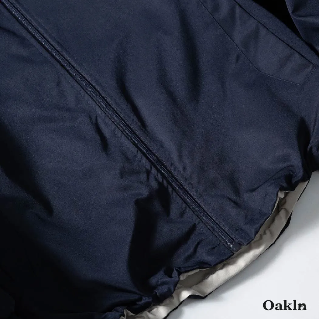 リバーシブル ジャケット メンズ 2WAY スタンドカラー 裾ドローストリング ゆったり 体型カバー ライトアウター 春秋-Oakln