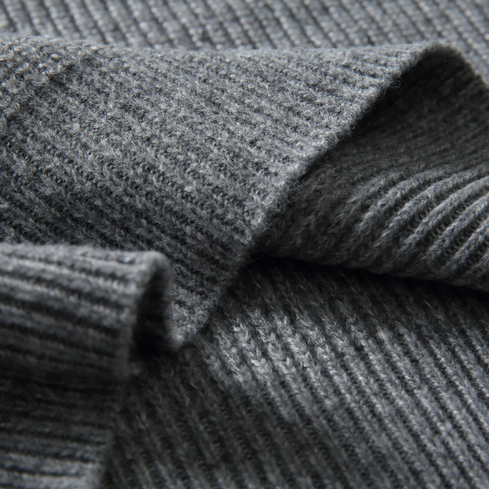 ミニマルクラシック　無地ハーフジップスタンドカラーセーター-oakln