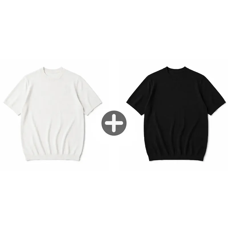 接触冷感　なめらかな肌触りハイゲージ天竺編み　洗濯機洗い可　クルーネックニットTシャツ