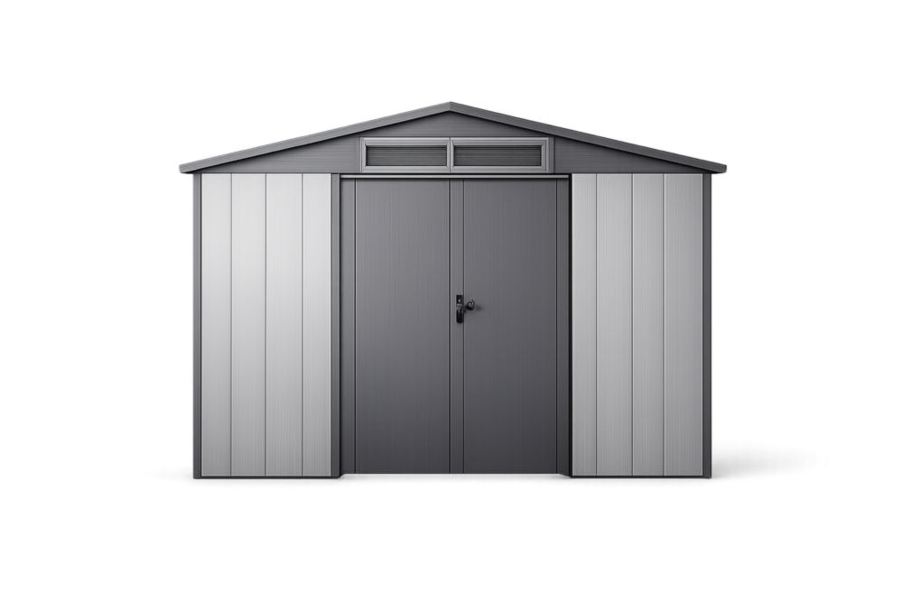 Outdoor Storage Shed Gray High-Density Polyethylene with Double Doors 8 ft(L) x 6 ft(W)