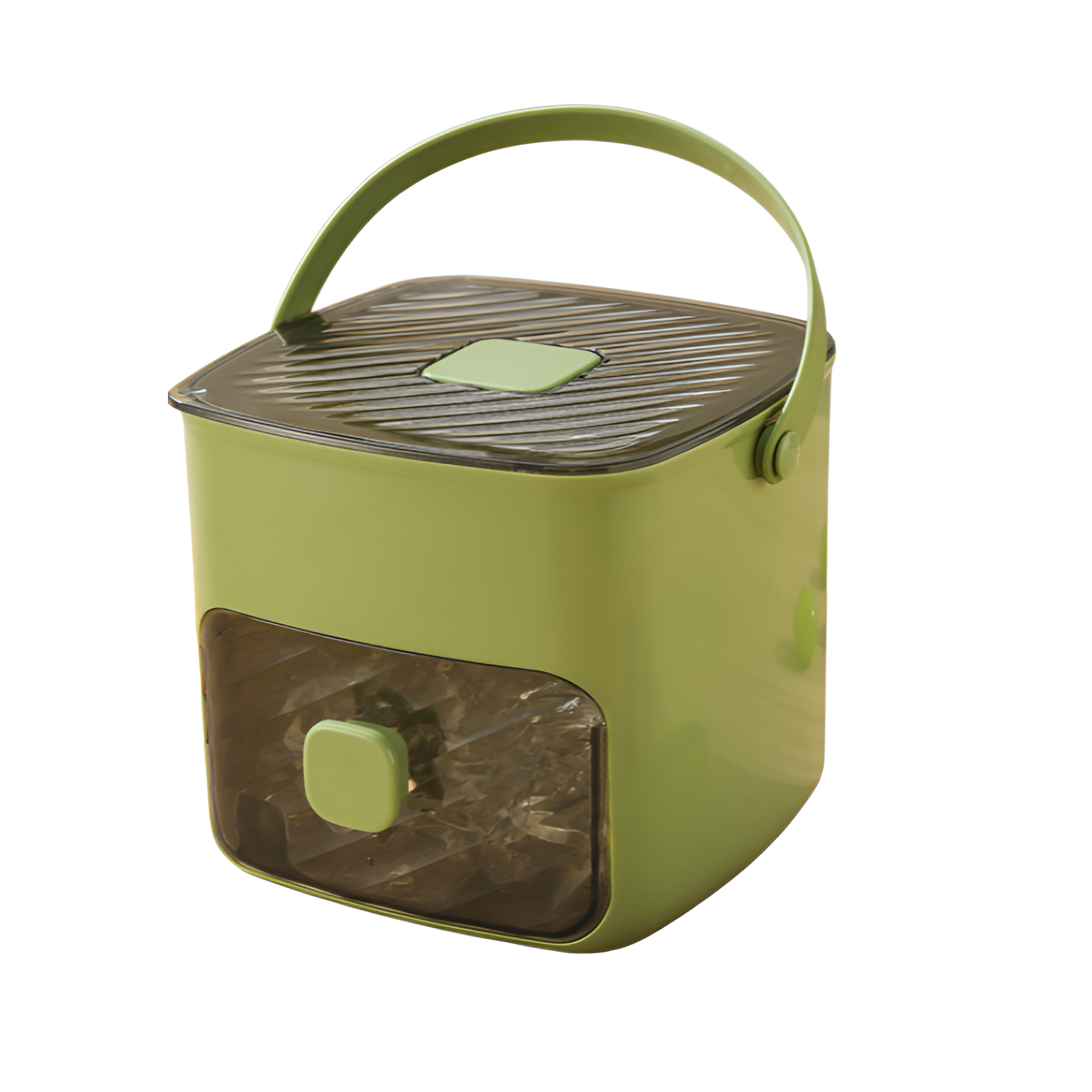 Portable push-type ice tray, ice cube mold, ice box, summer home double-layer ice maker with drawer,