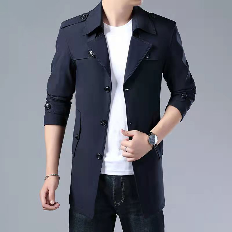 mid-length business style trench coat