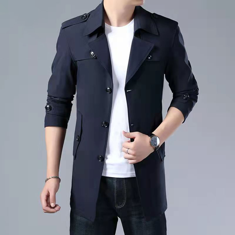 mid-length business style trench coat
