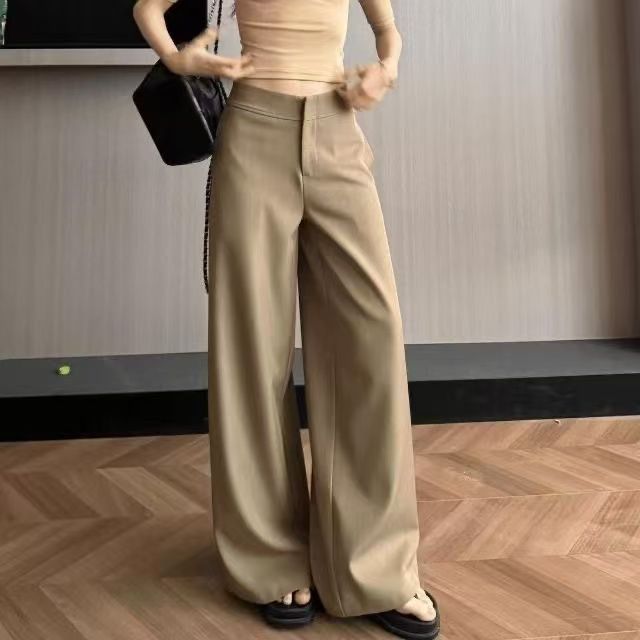 multiwear widelegged pants casual pants Soft versatile Design temperament Spring Suit Pants Women Lo