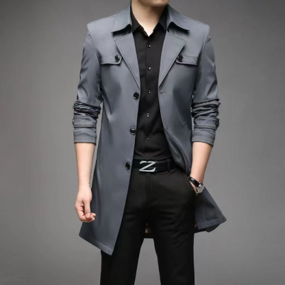 mid-length business style trench coat