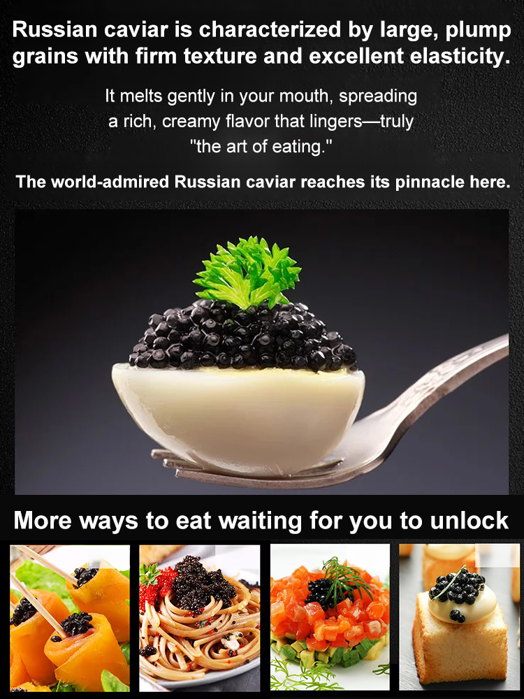Russian imported sturgeon black caviar