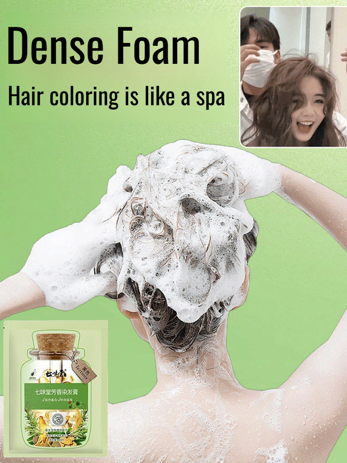 Teal green bag dye cream plant bubble longlasting solid color portable hair dye