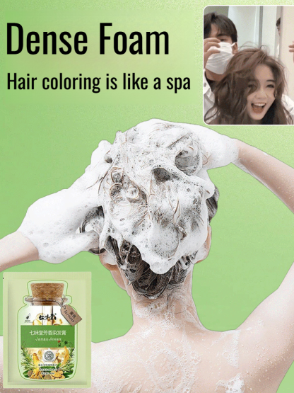 Teal green bag dye cream plant bubble longlasting solid color portable hair dye