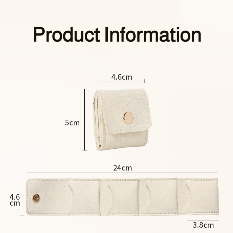 Microfiber leather light luxury compartment jewelry storage bag