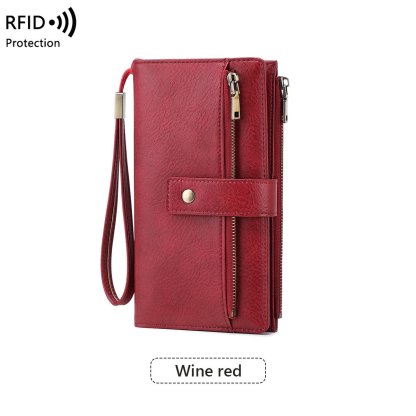 Multi-slot tri-fold long clutch