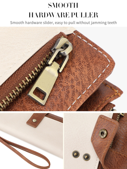 Multi-slot tri-fold long clutch