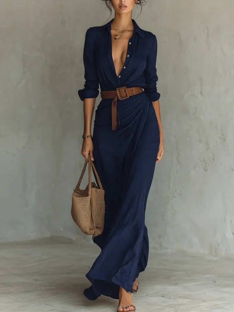 Elegant Asymmetrical Dress for Autumn