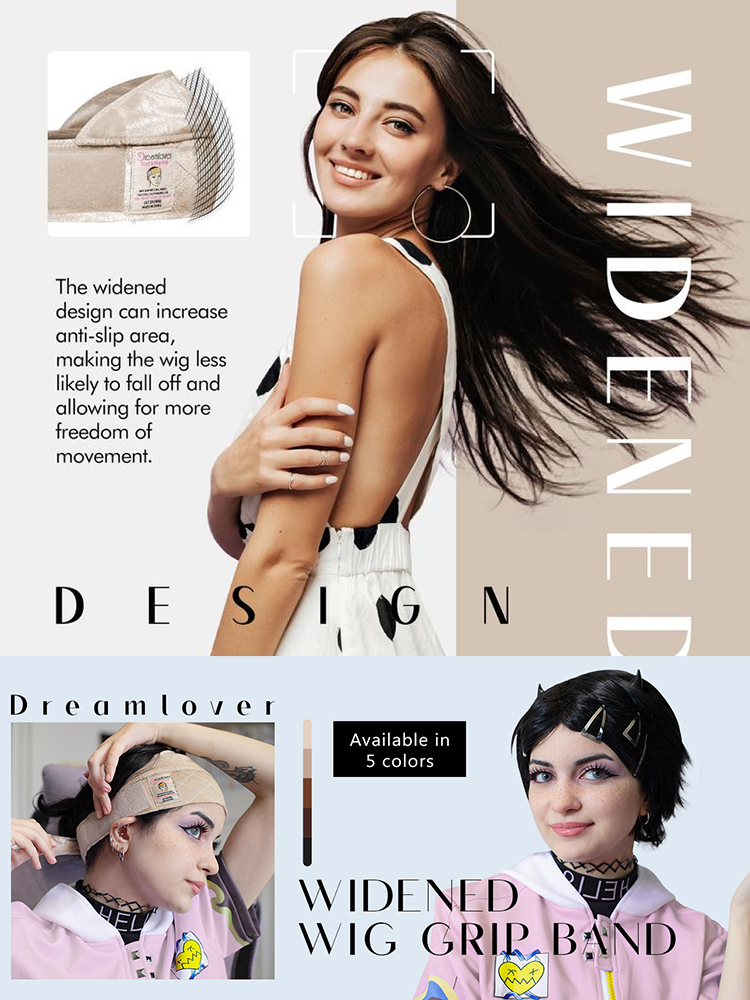 Adjustable forehead wig fixing strap