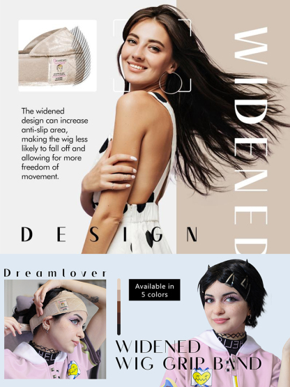 Adjustable forehead wig fixing strap