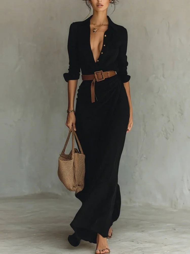 Elegant Asymmetrical Dress for Autumn