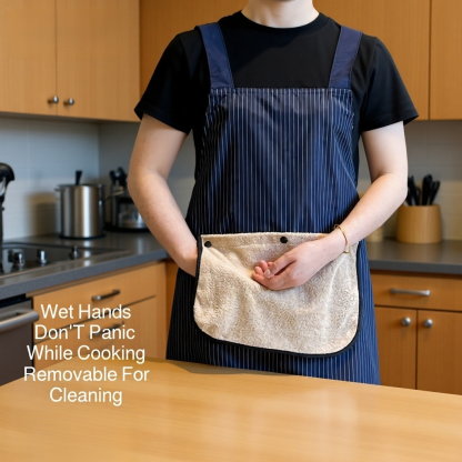 Removable Thickened Waterproof and Oil-proof Apron with Hand Towel