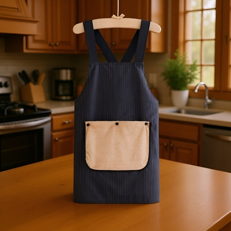 Easy-to-clean Kitchen Apron with Removable Towel