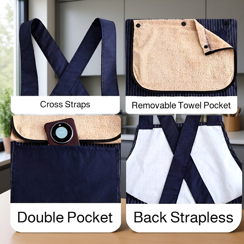 Durable Cooking Apron with Convenient Hand Towel Attachment