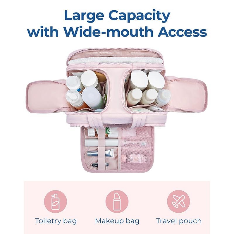 Feihong large-capacity cosmetic bag, convenient portable toiletry bag, fluffy large size with wide o