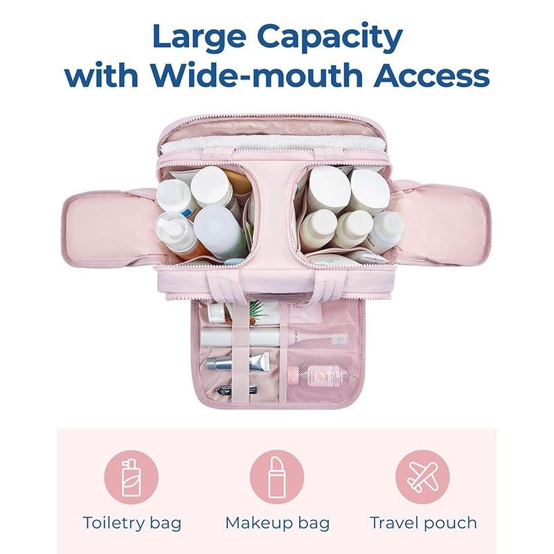 Feihong large-capacity cosmetic bag, convenient portable toiletry bag, fluffy large size with wide o