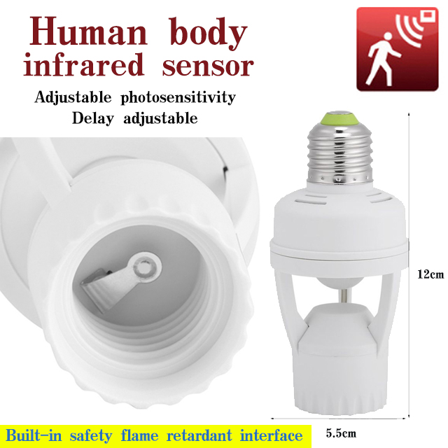 Infrared Human Body Sensor Lamp Holder