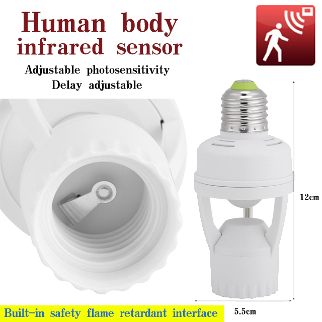 Infrared Human Body Sensor Lamp Holder